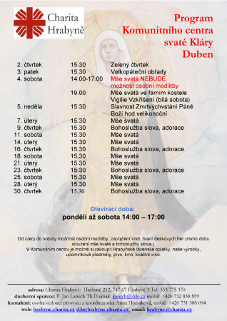 Program Komunitního centra Duben